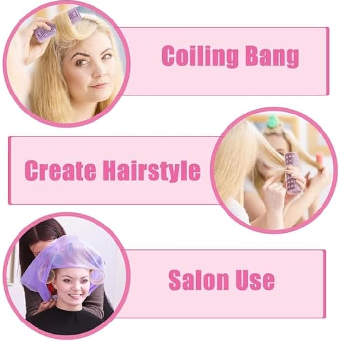 4pcs Self Grip Rollers Salon Hair Dressing Curlers Hair Rollers Self- adhesive Plastic Hair Curlers DIY Curly Curlers Hairstyle Tools 3.6 cm (MULTICOLOR) - Image 4